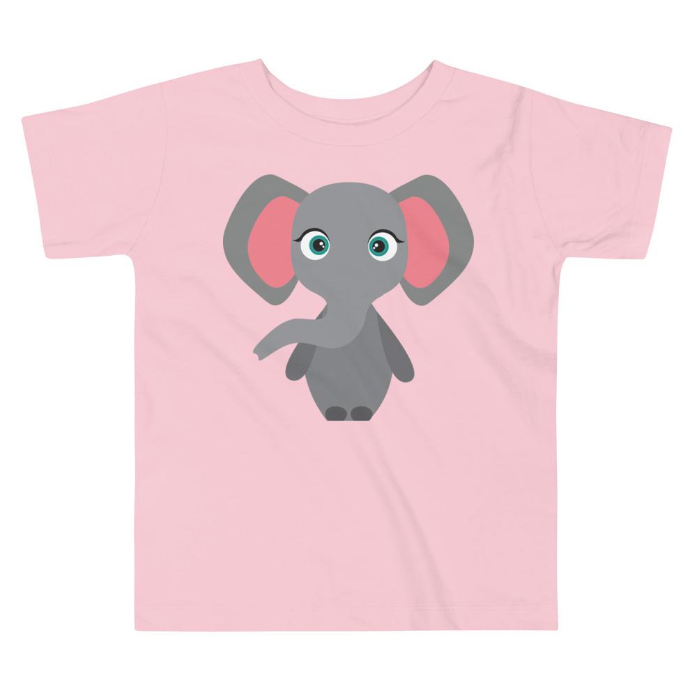 A cute Elephant Kritter Toddler T-shirt made of 100% cotton, featuring a playful elephant design, perfect for young children.