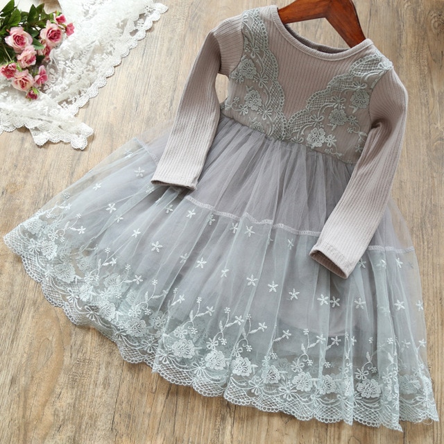 Child's dress with floral lace.