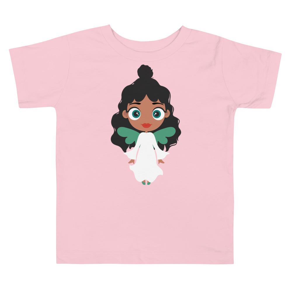 Kritter Christmas Angel Toddler T-shirt featuring a festive angel design, made from 100% cotton for comfort.