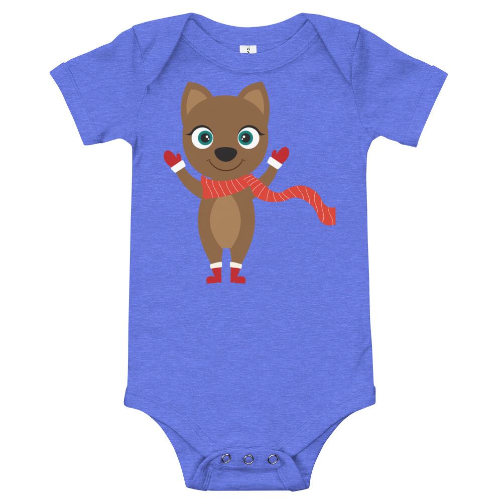 Kritter Christmas Cat Baby Bodysuit featuring a festive cat design, made from soft cotton, perfect for holiday celebrations.