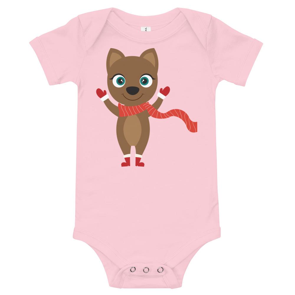 Kritter Christmas Cat Baby Bodysuit featuring a festive cat design, made from soft cotton, perfect for holiday celebrations.