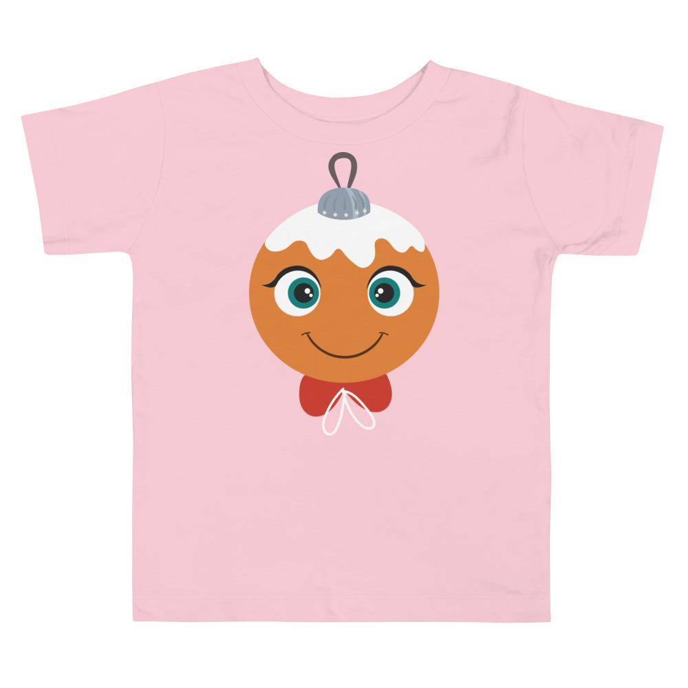 Kritter Christmas Gingerbread Ornament Toddler T-shirt in festive design, made from 100% cotton, perfect for holiday celebrations.