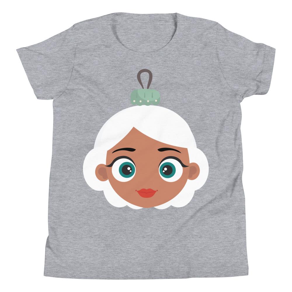 Kritter Christmas Mrs Claus Kids T-shirt in festive red with white print, showcasing a playful design perfect for holiday celebrations.