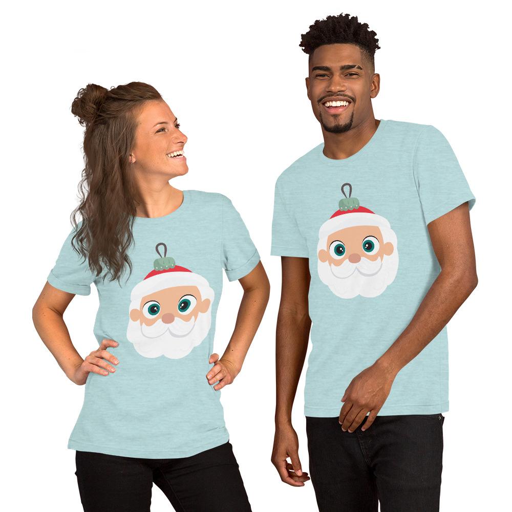 Kritter Christmas Santa Claus Ornament Adult Unisex T-Shirt featuring a festive design, made from soft cotton fabric.