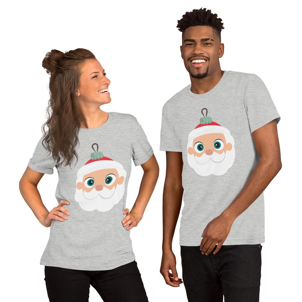 Kritter Christmas Santa Claus Ornament Adult Unisex T-Shirt featuring a festive design, made from soft cotton fabric.