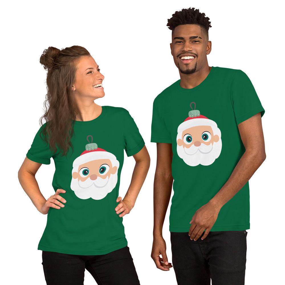 Kritter Christmas Santa Claus Ornament Adult Unisex T-Shirt featuring a festive design, made from soft cotton fabric.