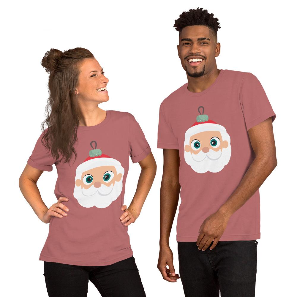 Kritter Christmas Santa Claus Ornament Adult Unisex T-Shirt featuring a festive design, made from soft cotton fabric.