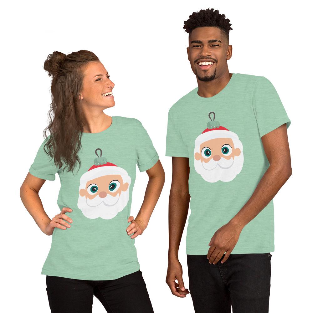 Kritter Christmas Santa Claus Ornament Adult Unisex T-Shirt featuring a festive design, made from soft cotton fabric.