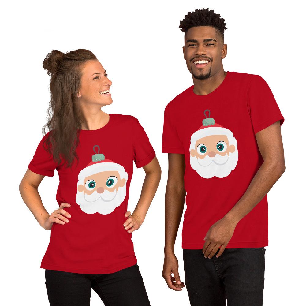 Kritter Christmas Santa Claus Ornament Adult Unisex T-Shirt featuring a festive design, made from soft cotton fabric.