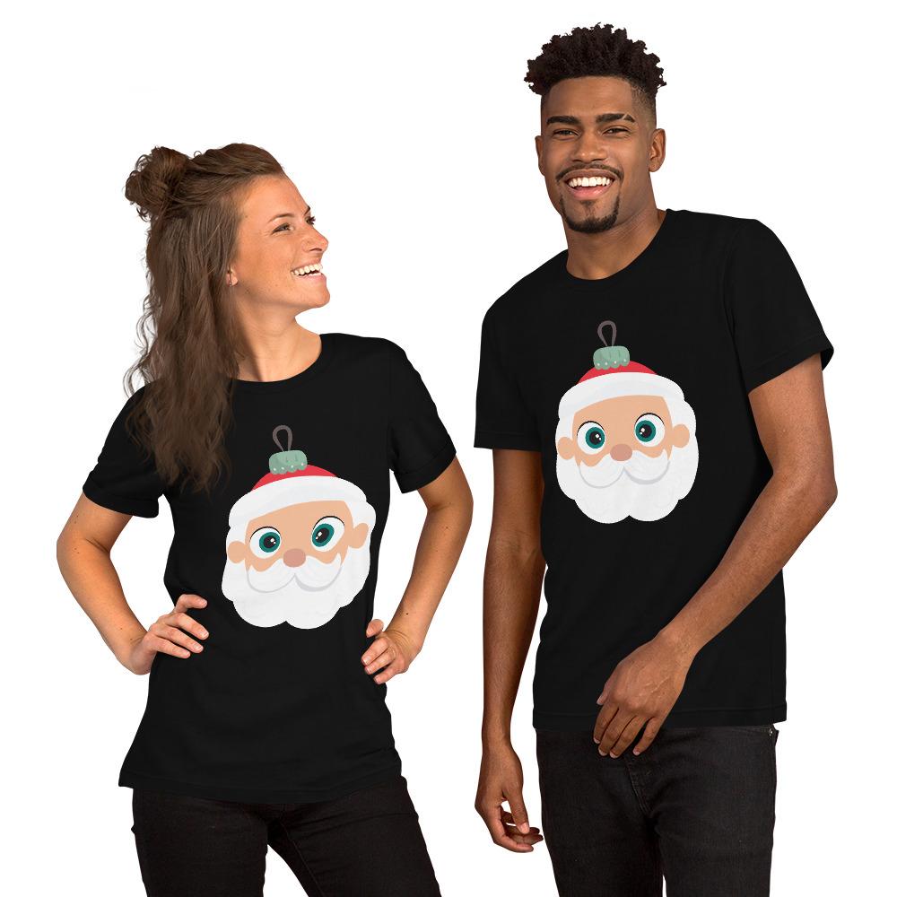 Kritter Christmas Santa Claus Ornament Adult Unisex T-Shirt featuring a festive design, made from soft cotton fabric.