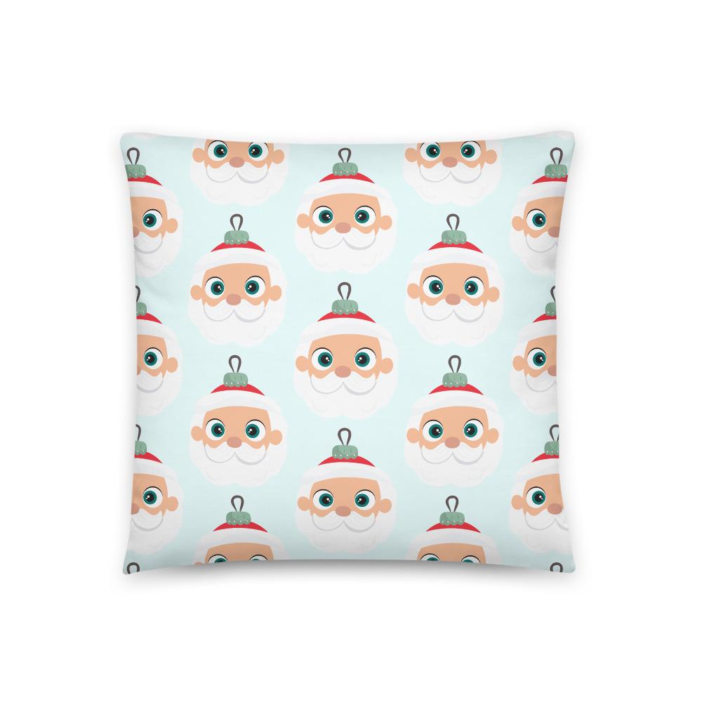 Kritter Christmas Santa Ornament Reversible Throw featuring a festive Santa design and hidden zipper, perfect for holiday decor.