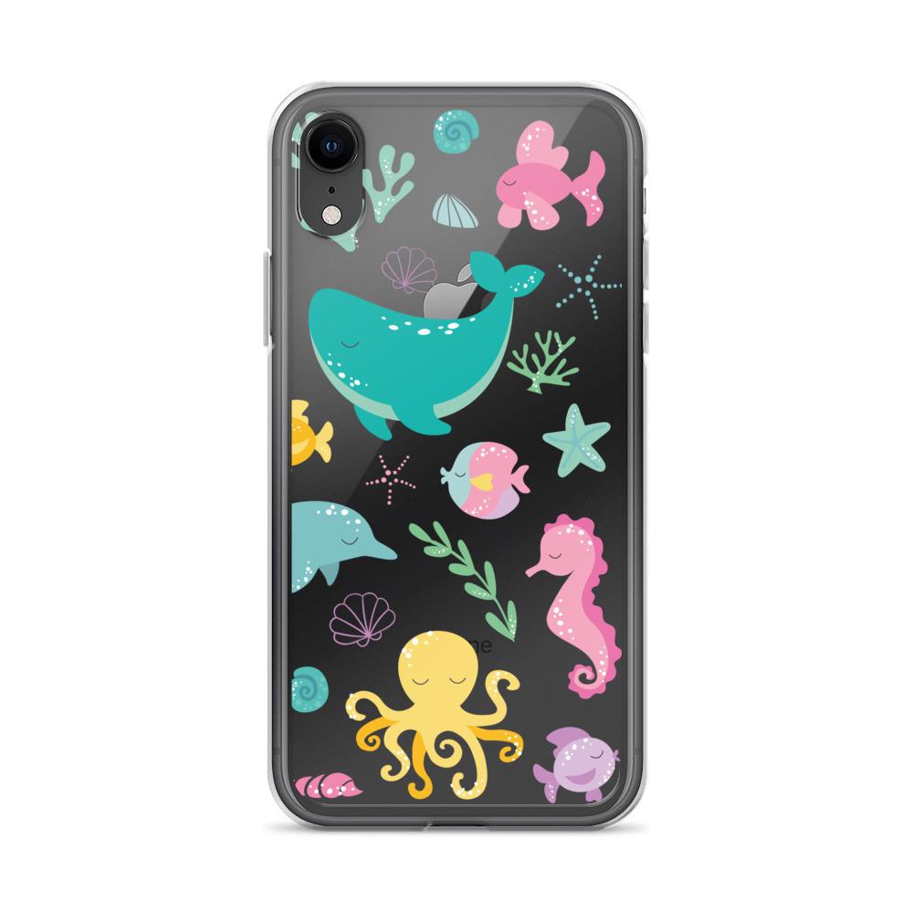 Kritter Mermaid Pattern iPhone Case showcasing a vibrant mermaid design with flexible TPU sides and a solid polycarbonate back.