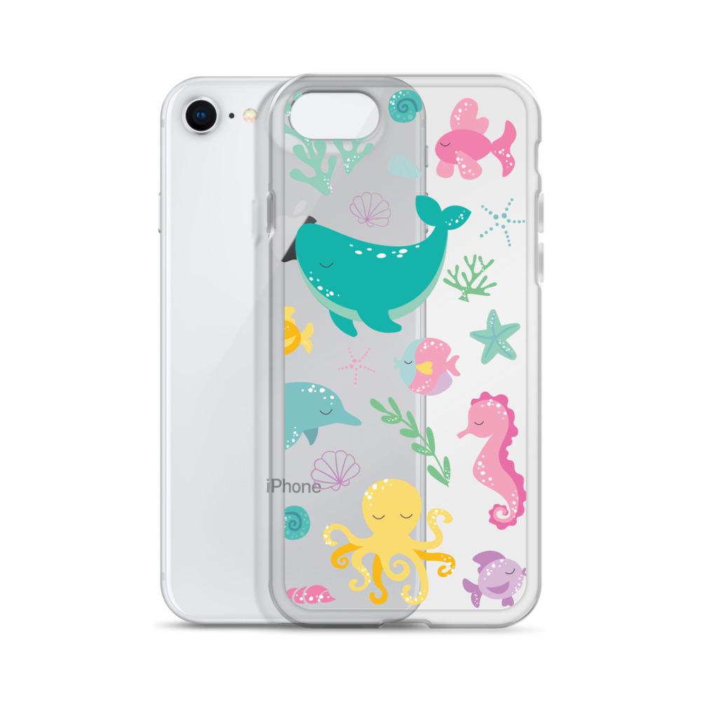 Kritter Mermaid Pattern iPhone Case showcasing a vibrant mermaid design with flexible TPU sides and a solid polycarbonate back.