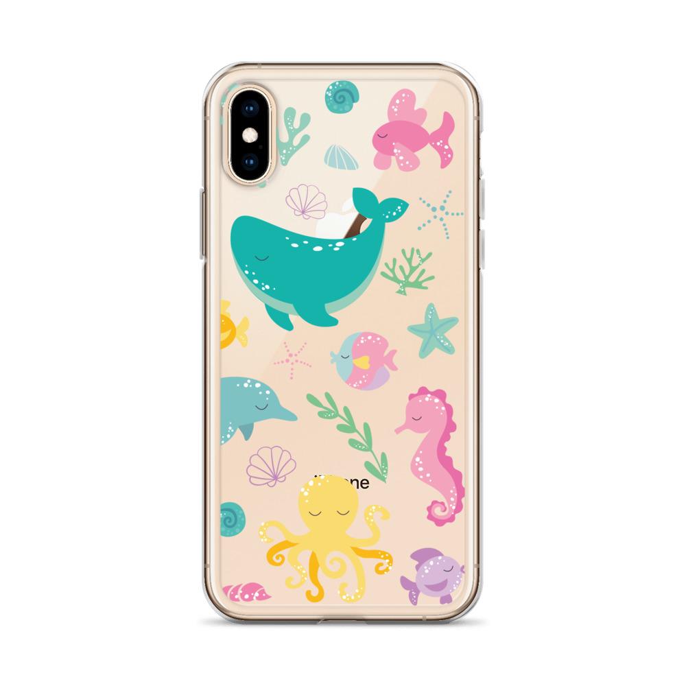 Kritter Mermaid Pattern iPhone Case showcasing a vibrant mermaid design with flexible TPU sides and a solid polycarbonate back.