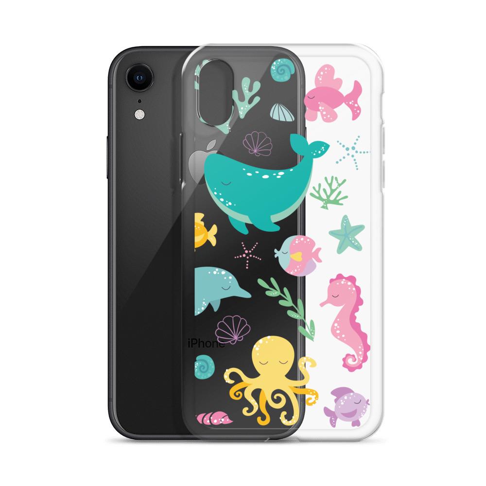 Kritter Mermaid Pattern iPhone Case showcasing a vibrant mermaid design with flexible TPU sides and a solid polycarbonate back.