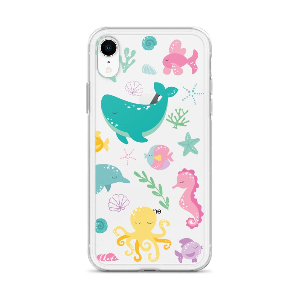 Kritter Mermaid Pattern iPhone Case showcasing a vibrant mermaid design with flexible TPU sides and a solid polycarbonate back.