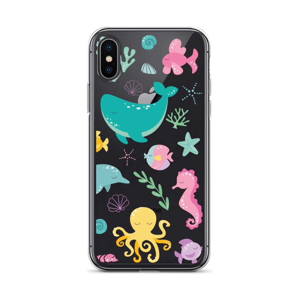 Kritter Mermaid Pattern iPhone Case showcasing a vibrant mermaid design with flexible TPU sides and a solid polycarbonate back.