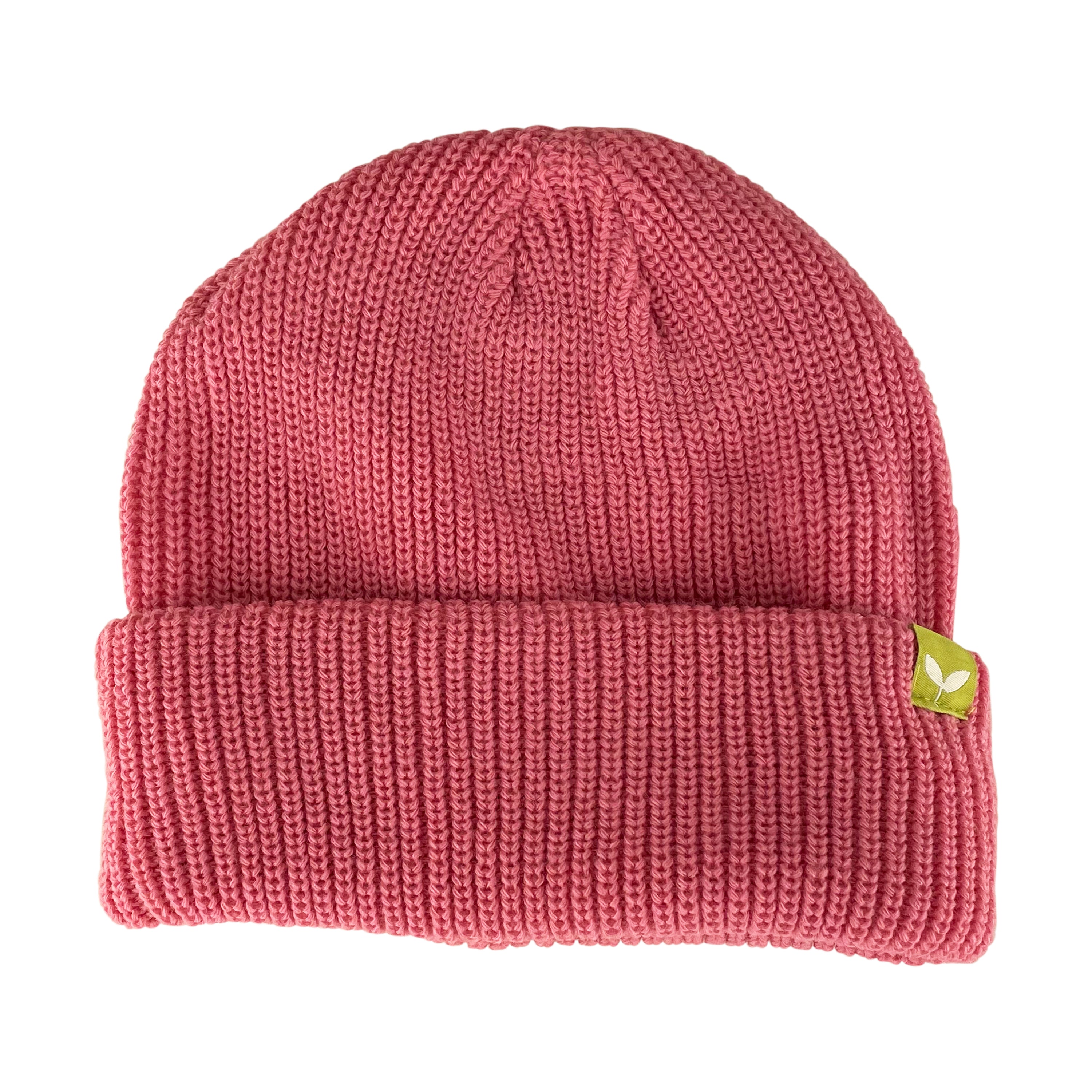 A colorful Kids Basic Beanie made from 100% acrylic, featuring a stylish 1x1 rib design and a custom woven label, perfect for keeping children warm.