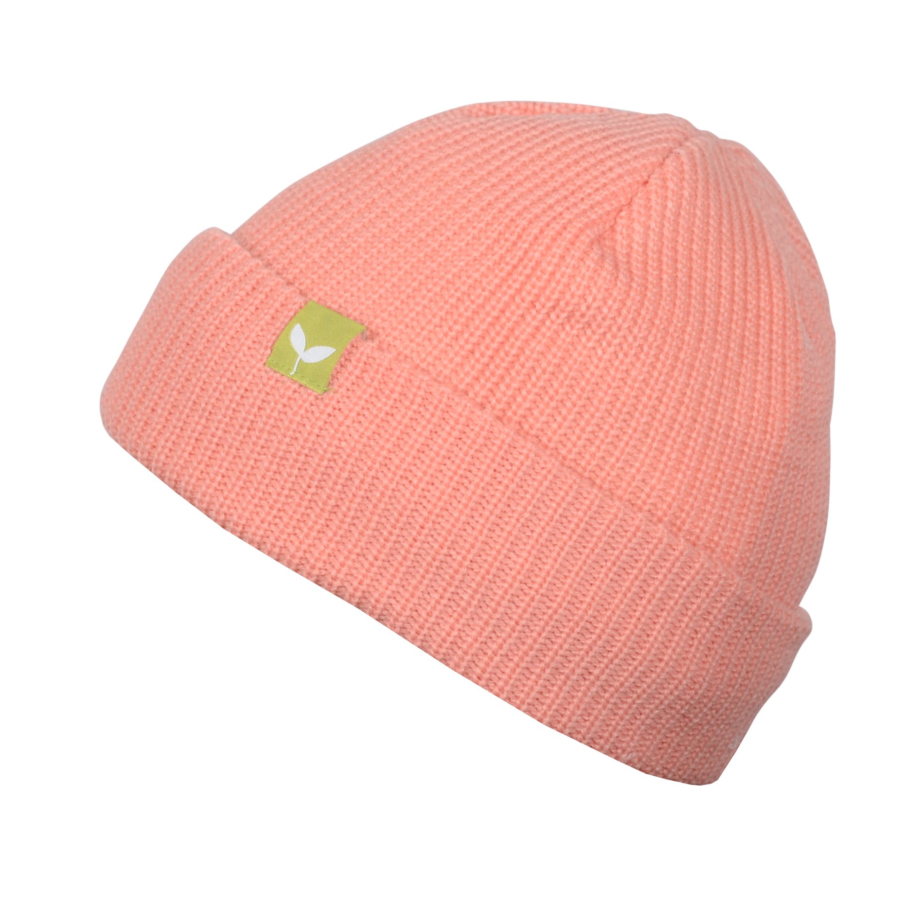 A colorful Kids Basic Beanie made from 100% acrylic, featuring a stylish 1x1 rib design and a custom woven label, perfect for keeping children warm.