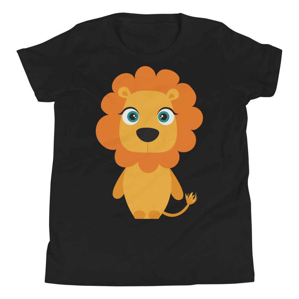 Lion Kritter Kids T-Shirt in soft jersey cotton, featuring a relaxed unisex fit, available in various sizes.
