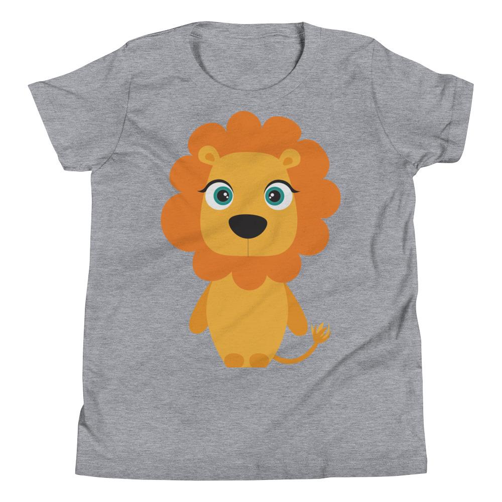 Lion Kritter Kids T-Shirt in soft jersey cotton, featuring a relaxed unisex fit, available in various sizes.