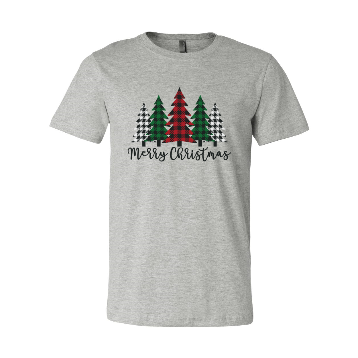 A Merry Christmas Shirt featuring a festive design, made from soft ring spun cotton, available in multiple colors and sizes.