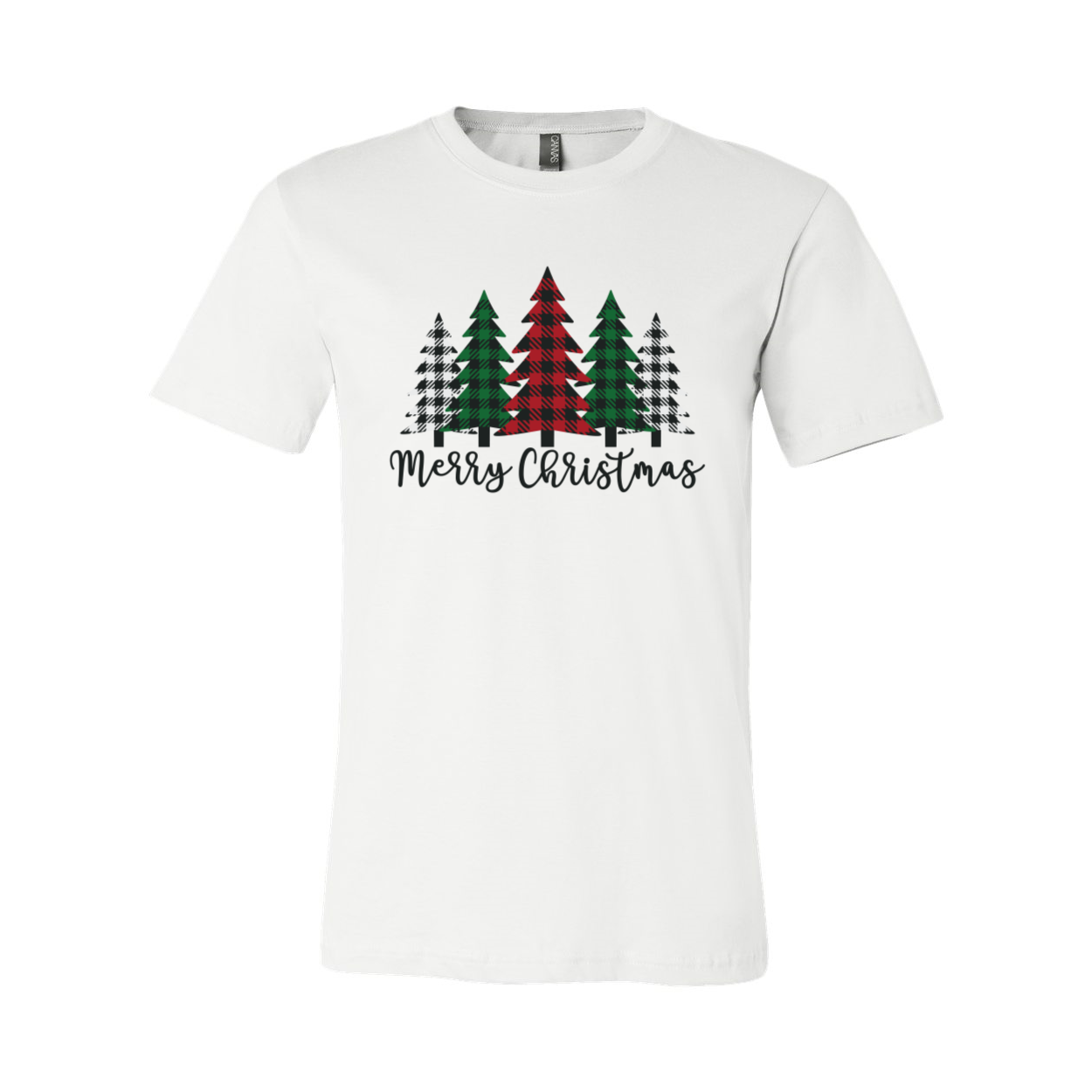 A Merry Christmas Shirt featuring a festive design, made from soft ring spun cotton, available in multiple colors and sizes.