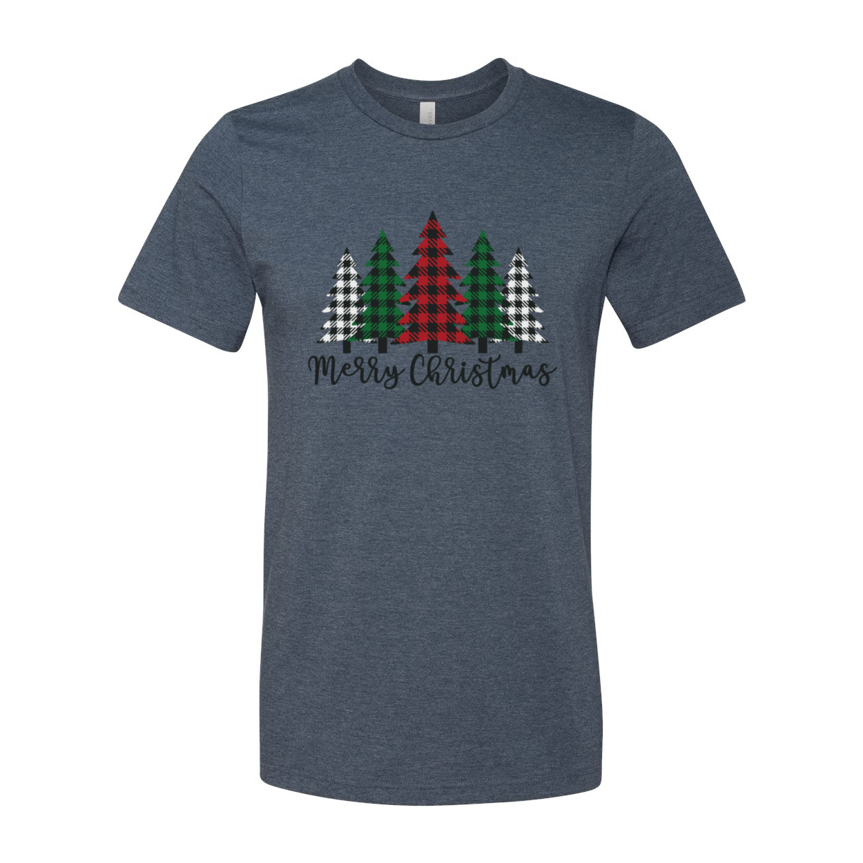 A Merry Christmas Shirt featuring a festive design, made from soft ring spun cotton, available in multiple colors and sizes.
