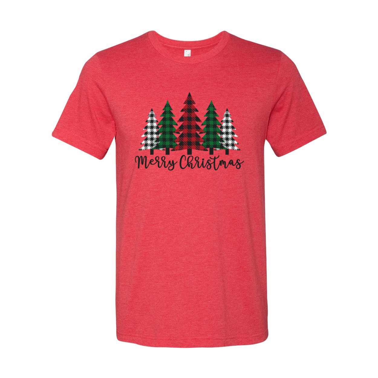A Merry Christmas Shirt featuring a festive design, made from soft ring spun cotton, available in multiple colors and sizes.