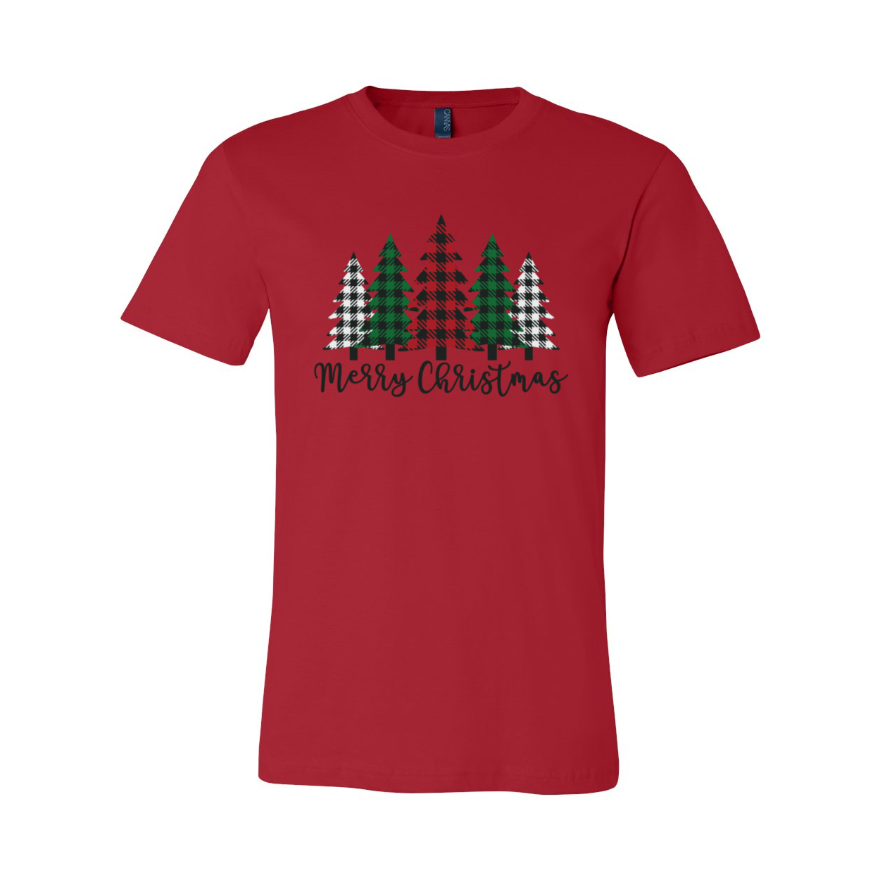 A Merry Christmas Shirt featuring a festive design, made from soft ring spun cotton, available in multiple colors and sizes.