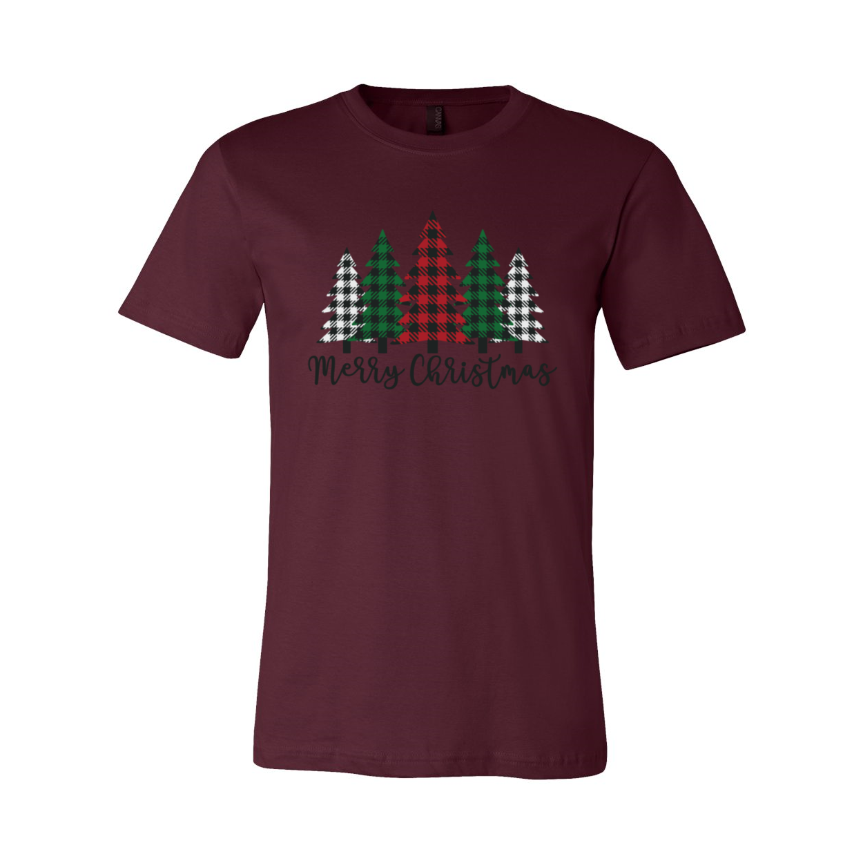 A Merry Christmas Shirt featuring a festive design, made from soft ring spun cotton, available in multiple colors and sizes.