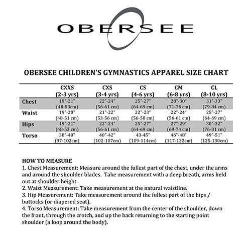 Obersee Girls Gymnastics Leotard in purple and silver, showcasing a stylish scoop neck design and short legs for optimal movement.