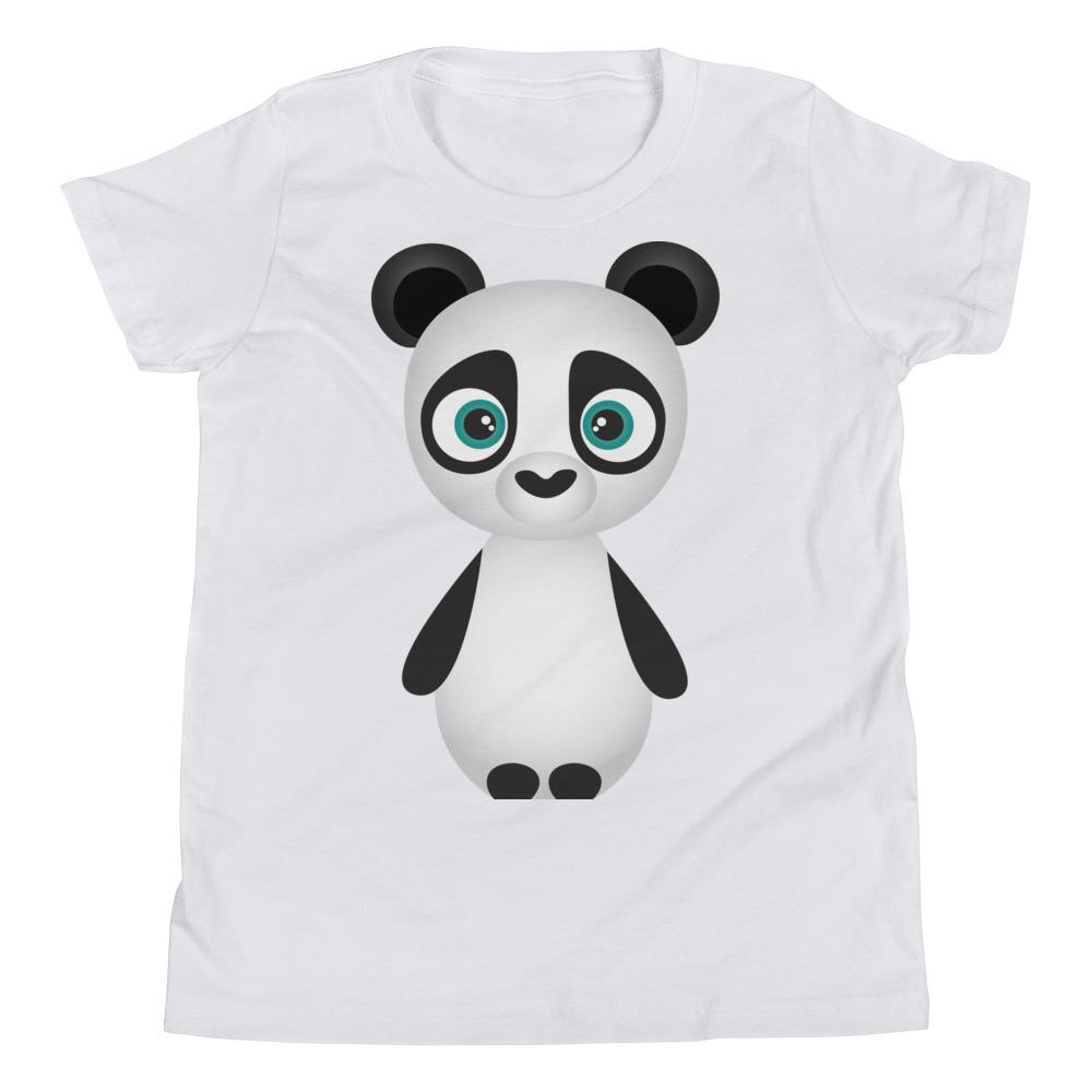 A soft jersey cotton kids t-shirt featuring a panda design, perfect for boys and girls.