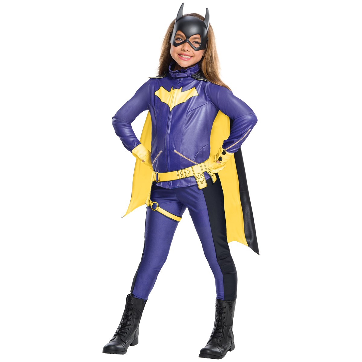Girl in Batgirl superhero costume.