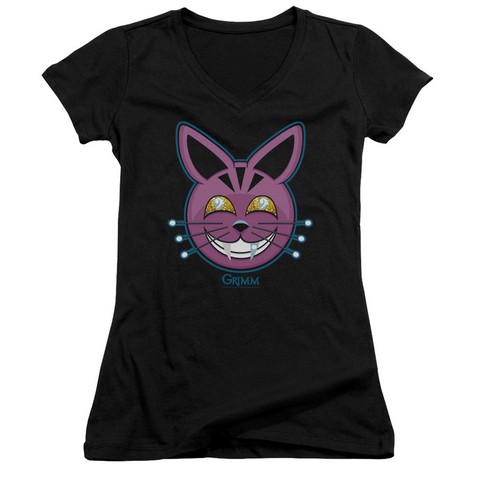 Black t-shirt with cat graphic.