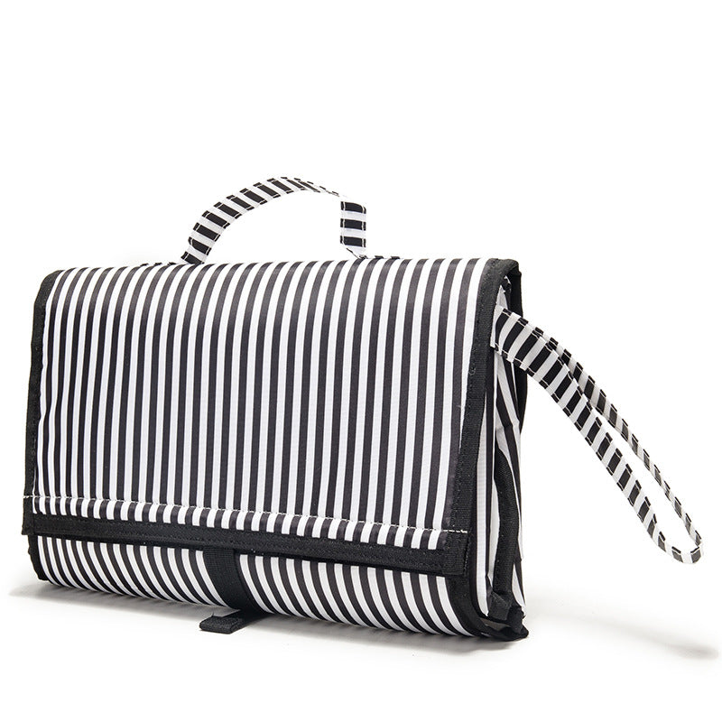 Multifunction Travel Waterproof Portable Diaper Change Pad in stylish design, featuring multiple pockets for organization and a waterproof surface.