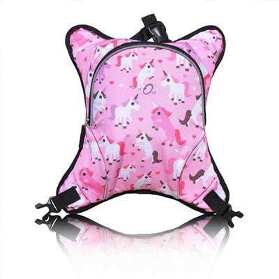 Obersee Travel Baby Bottle Cooler Bag in various colors, featuring adjustable straps, exterior pocket, and insulated interior for keeping baby bottles cool.