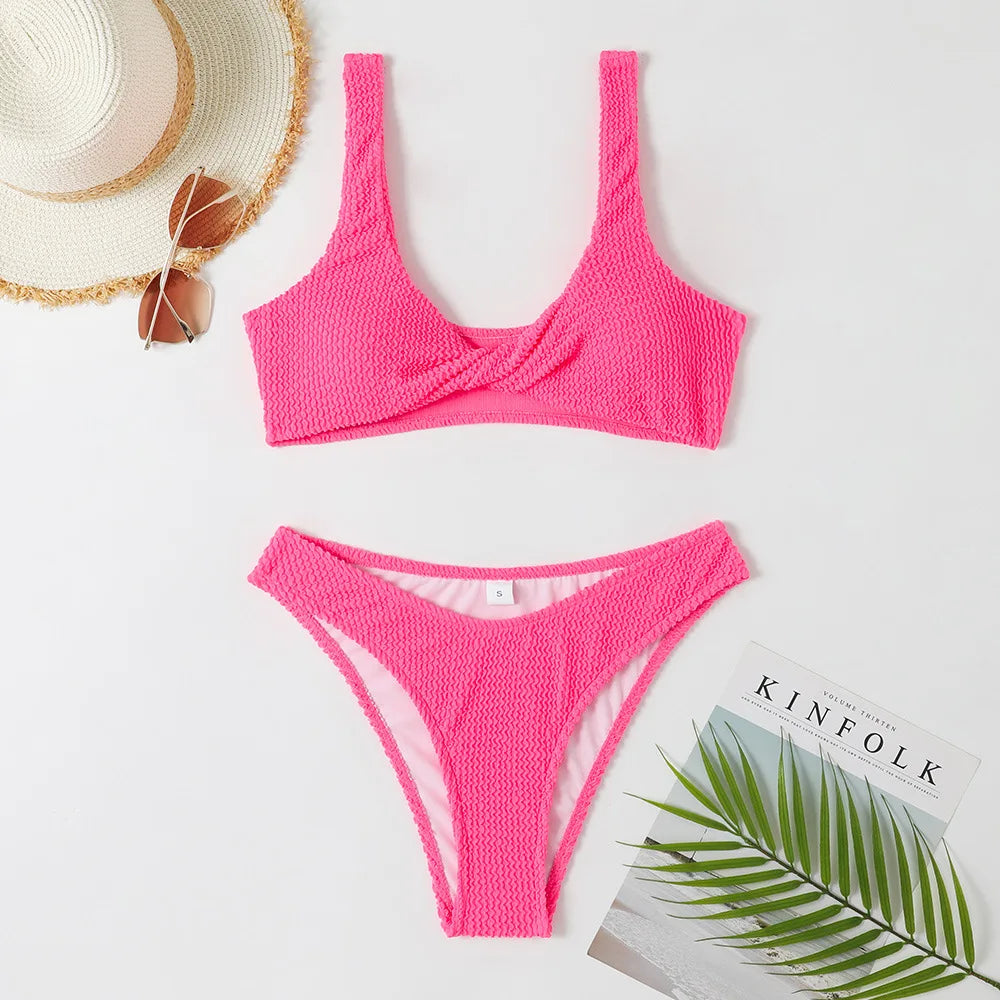 Flava comfort two piece swimsuit featuring a stylish low-waist design and push-up support, made from high-quality nylon and Terylene.