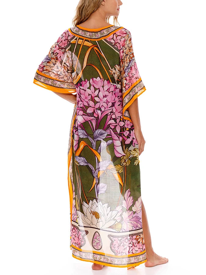 Funky High Waist Two-Piece Swimsuit featuring vibrant print and stylish design, perfect for beach outings.