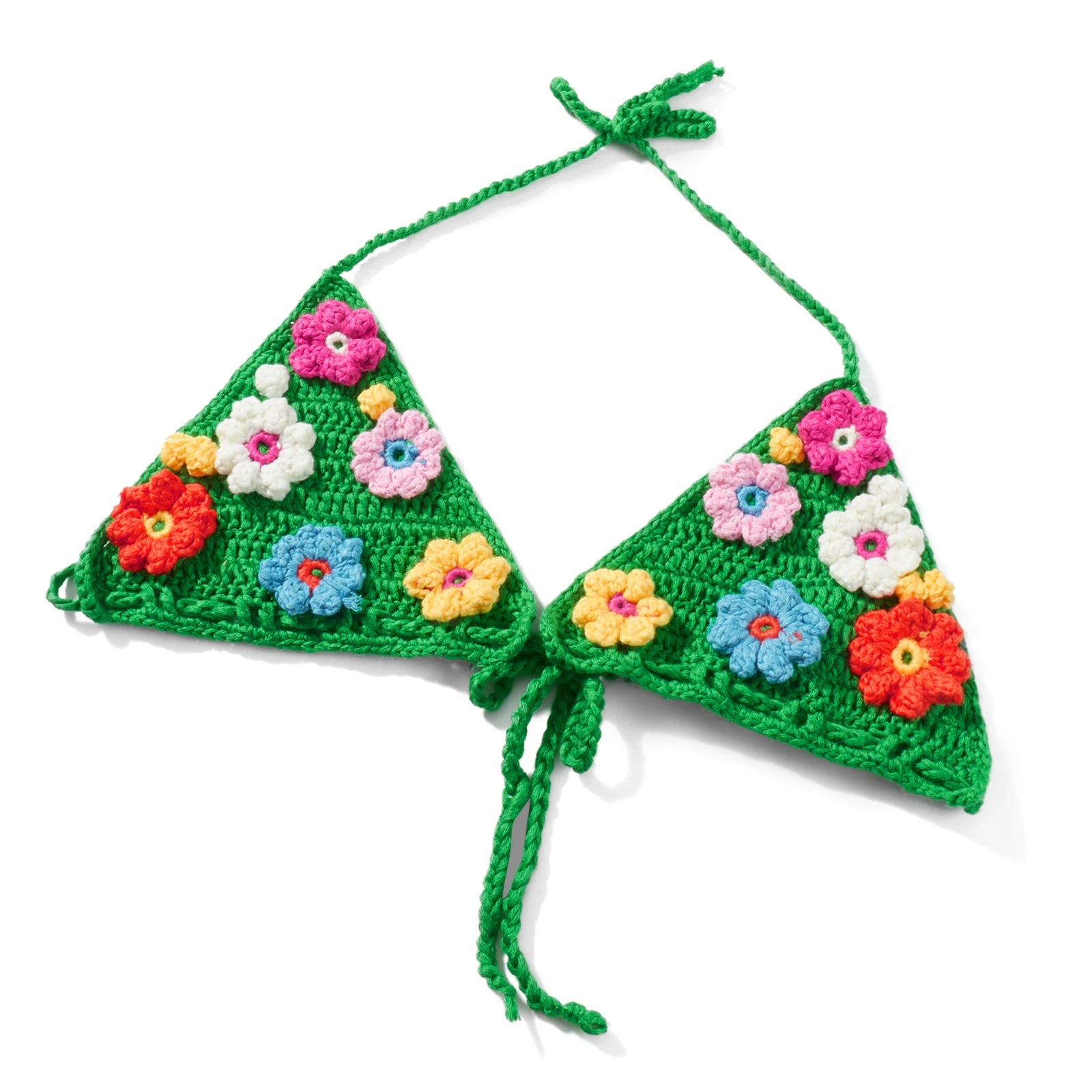 Green Knit Two-Piece swimsuit featuring a floral pattern, designed for comfort and style, perfect for beach days.