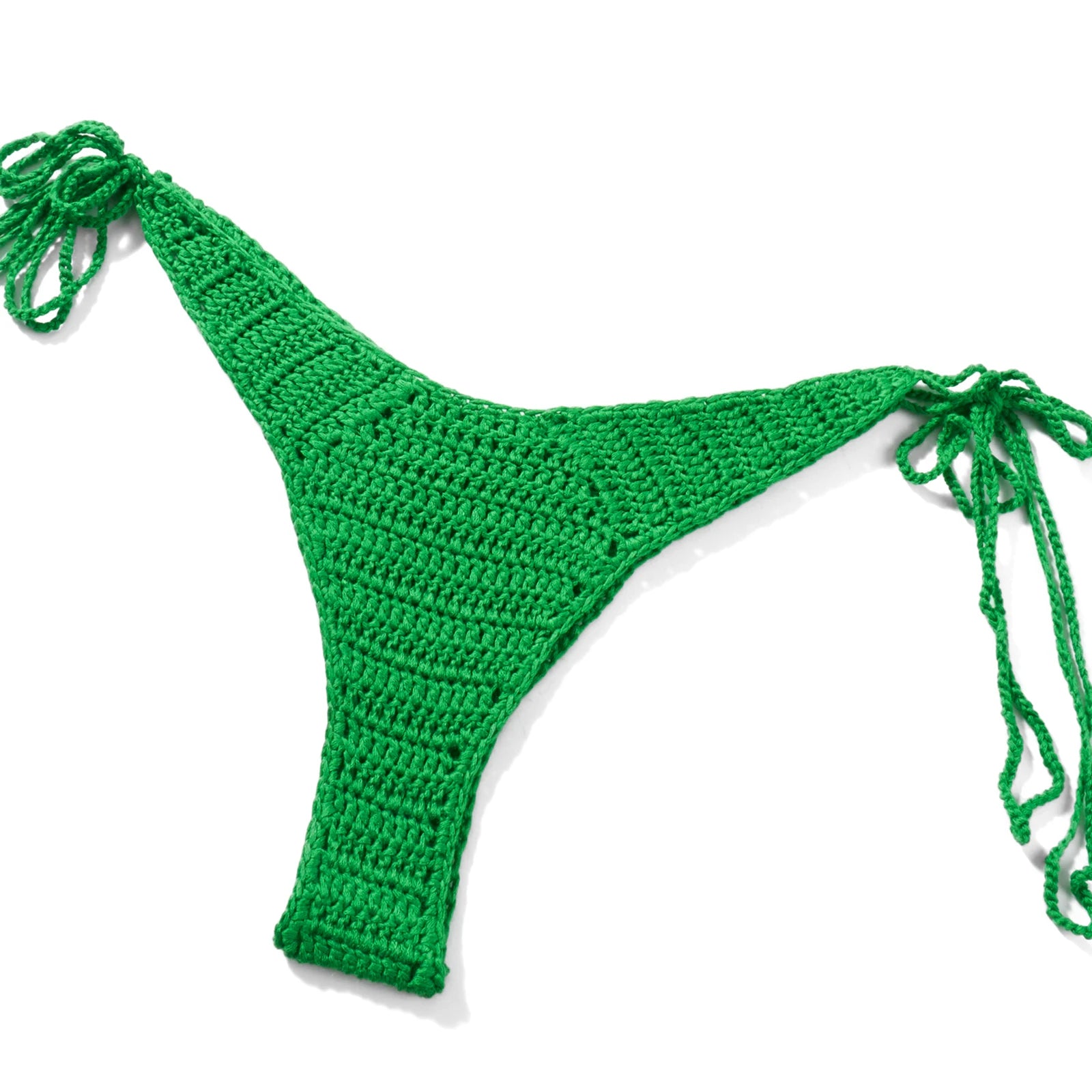 Green Knit Two-Piece swimsuit featuring a floral pattern, designed for comfort and style, perfect for beach days.