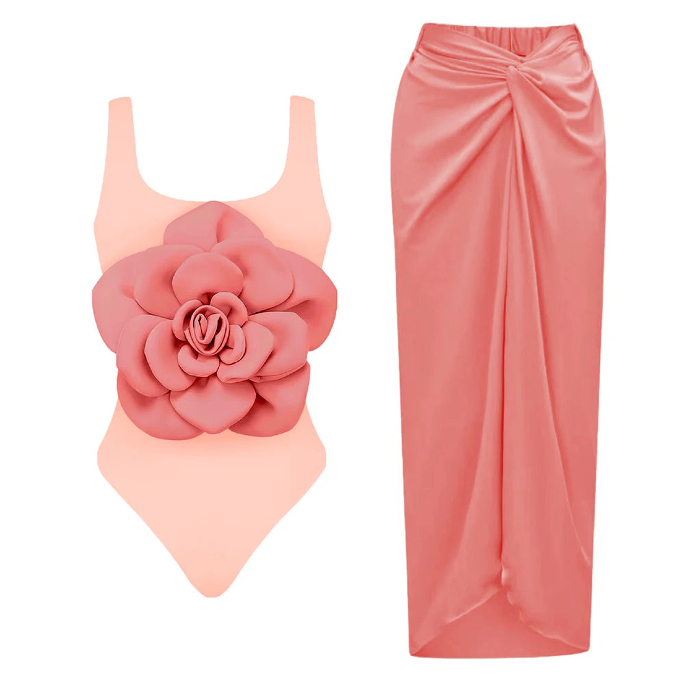 Hibiscus one piece swimsuit featuring a vibrant floral print, designed for women, perfect for summer beach outings.