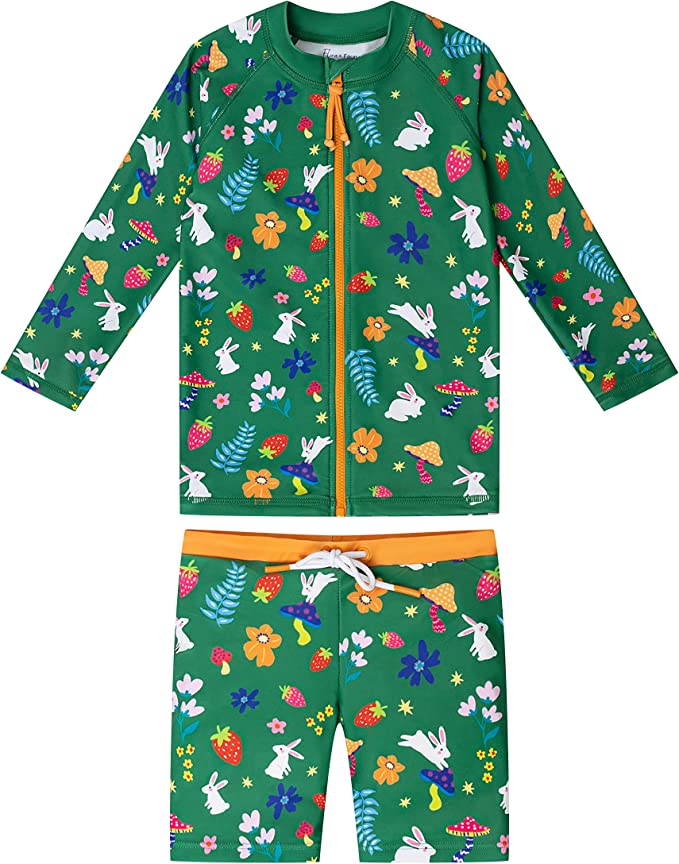 The 'Forest Bunny' 2-Piece Swim Set featuring cute pony and unicorn designs, perfect for children's water activities.