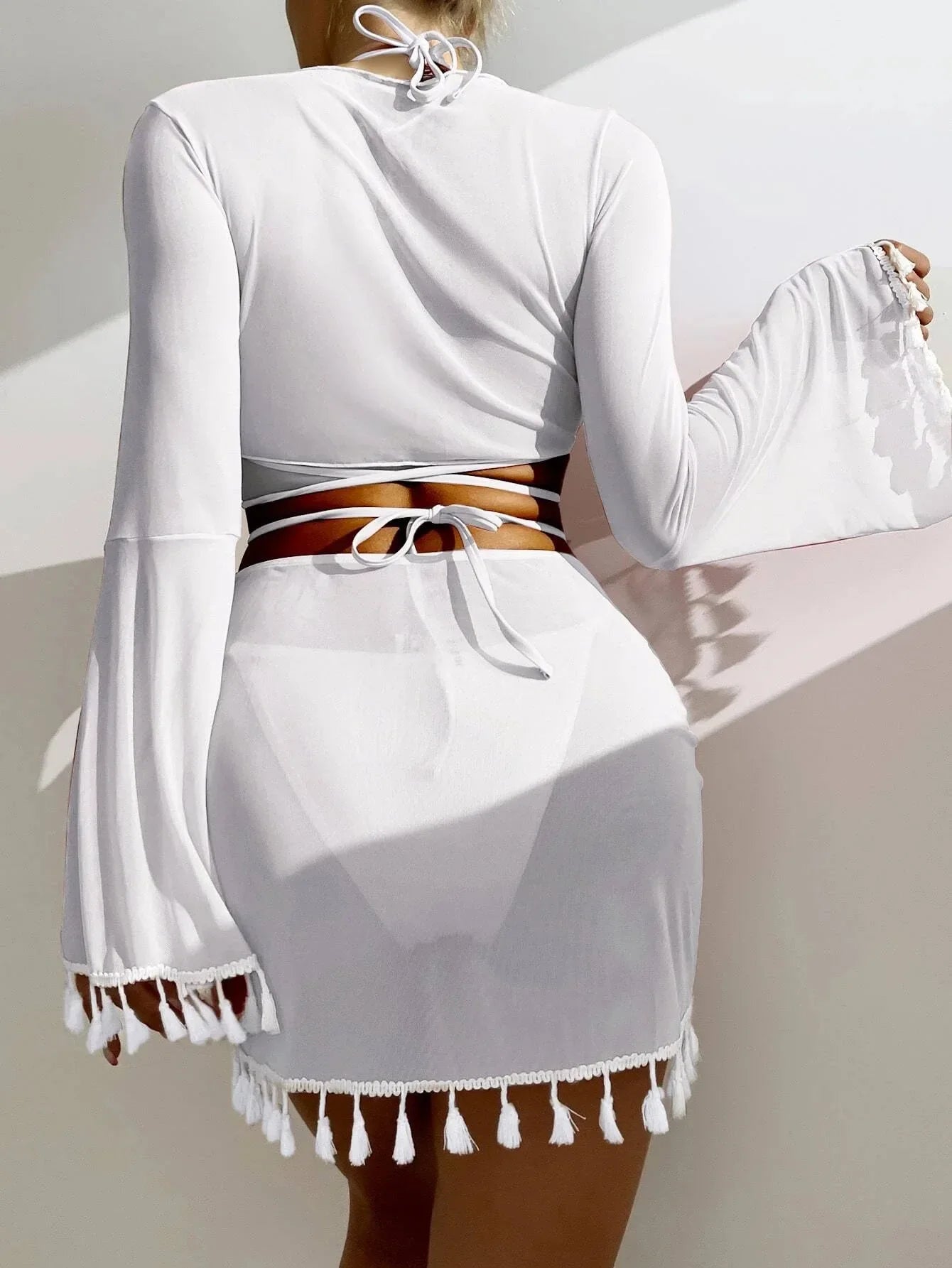 A stylish Sexy 4 Piece Swimsuit Set by Sexikinis Swim featuring a high waist design, made from high-quality polyester, nylon, and spandex.