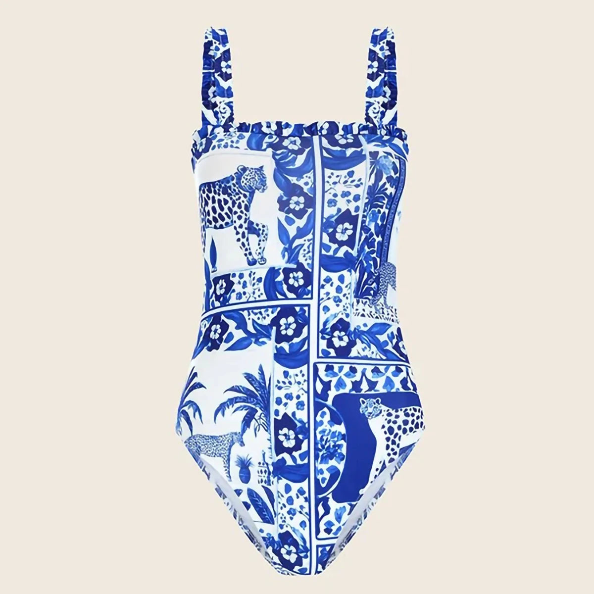 Vacay luxury two piece swimsuit with cover up featuring a vibrant print pattern, made from high-quality SPANDEX and POLYESTER materials.