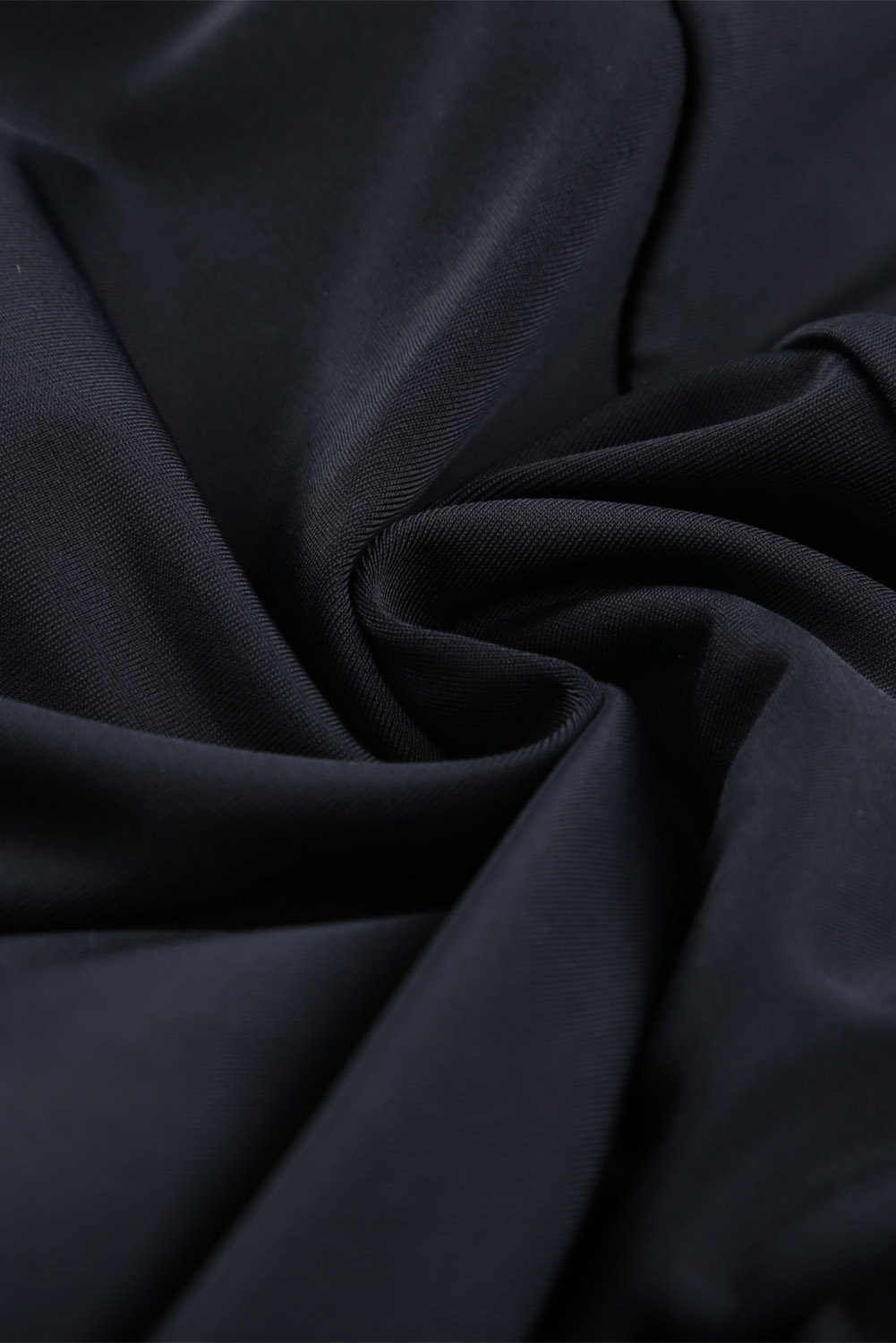 Women's Black Padded Push Up One Piece Swimdress featuring adjustable straps and ruched design for a flattering silhouette.