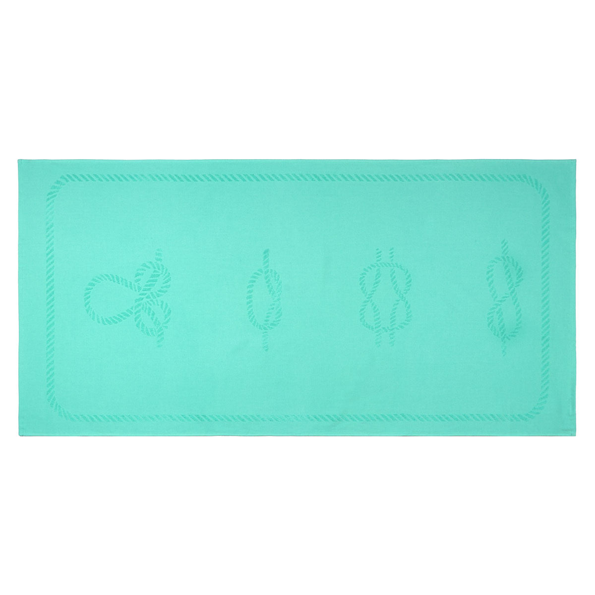 Mintgrünes Anemoss Sailor Knot Strandhandtuch aus 100% türkischer Baumwolle, 70x140 cm, weich und saugfähig.