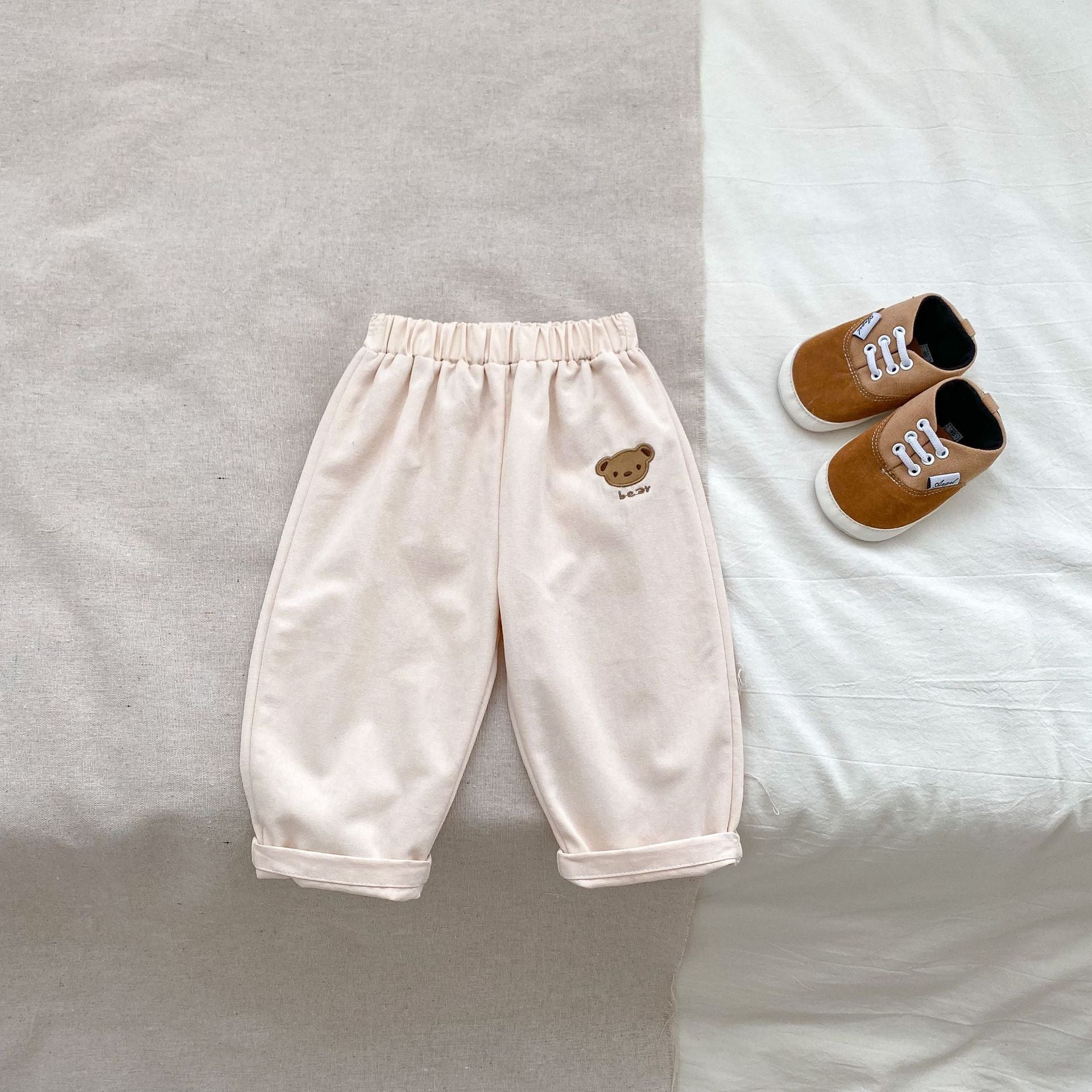 Arrival Autumn Baby Boys Long Sleeves Striped Teddy Top Shirt in black and coffee colors, featuring a striped pattern and cartoon designs.