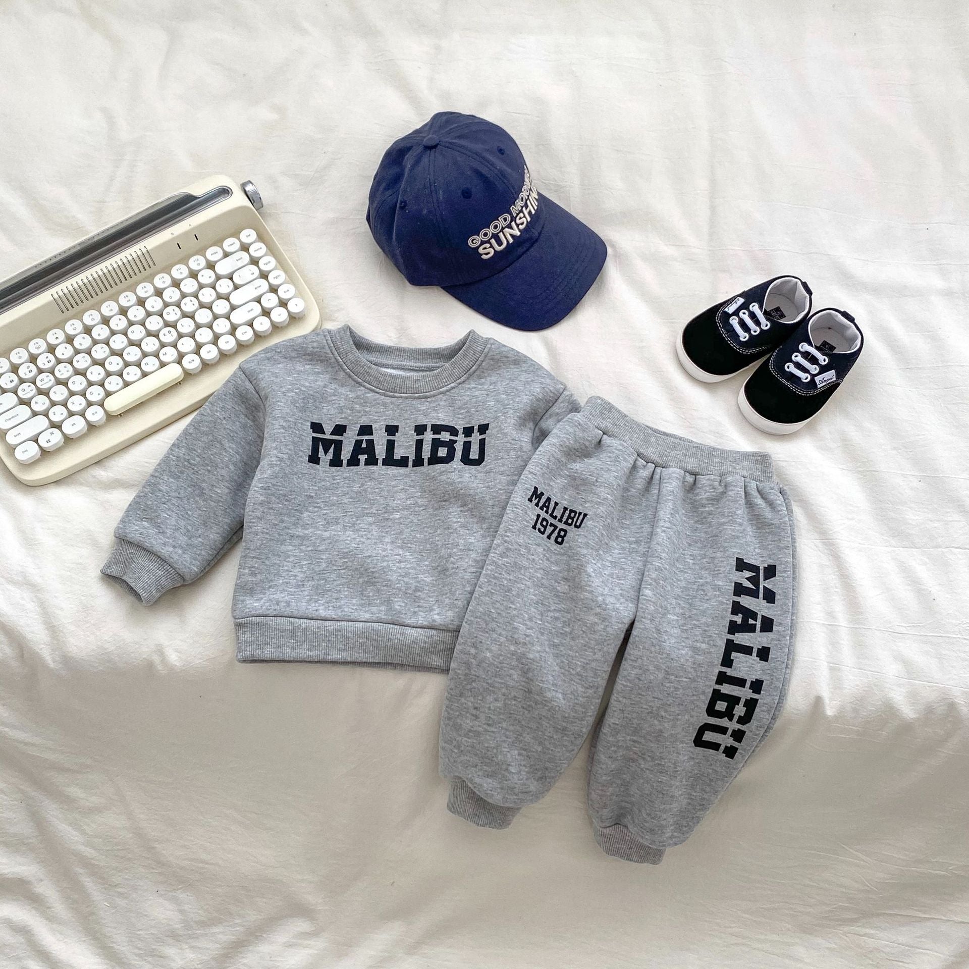 Arrival Autumn Boys Long Sleeves Pullover in navy blue and grey with letter print design, perfect for toddlers and baby boys.