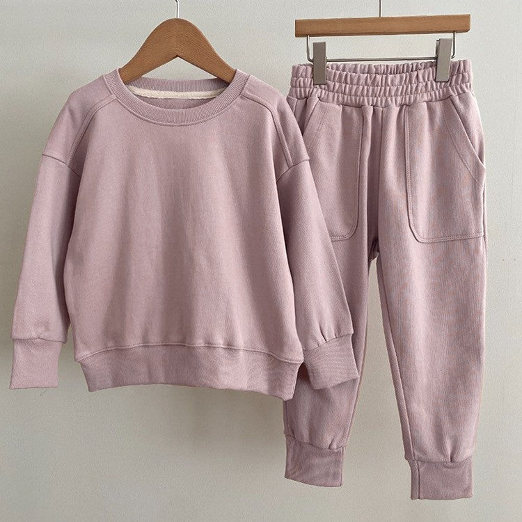 Autumn Baby Kids Unisex Casual Solid Color Long Sleeves Pullover in various colors, showcasing its soft cotton material and stylish design.